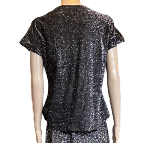 VTG Joanna Blouse Rainbow Sequin Shimmer Crop Top Festival retro Disco 70s 80s - Picture 3 of 5